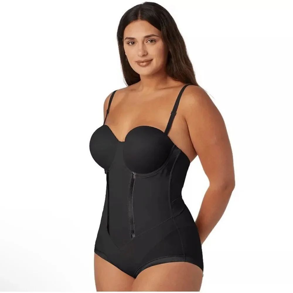 Maidenform NWT size 40C black body shaper Shapewear built-in bra cool comfort